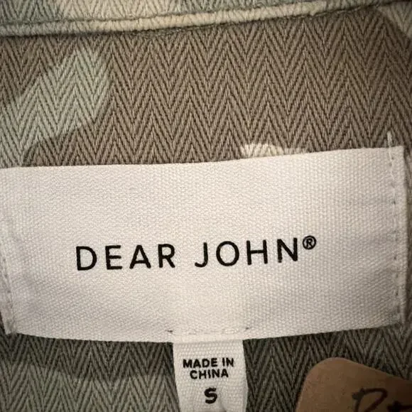 Dear John Camo Embroidered KINDNESS Button Up Jacket #1290 Size SMALL - Picture 7 of 7